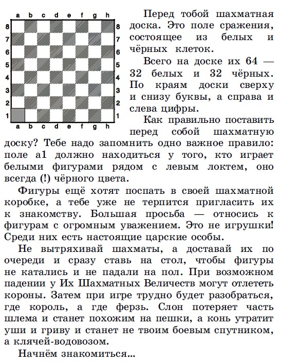 Урок 1 шахматного учебника для школы